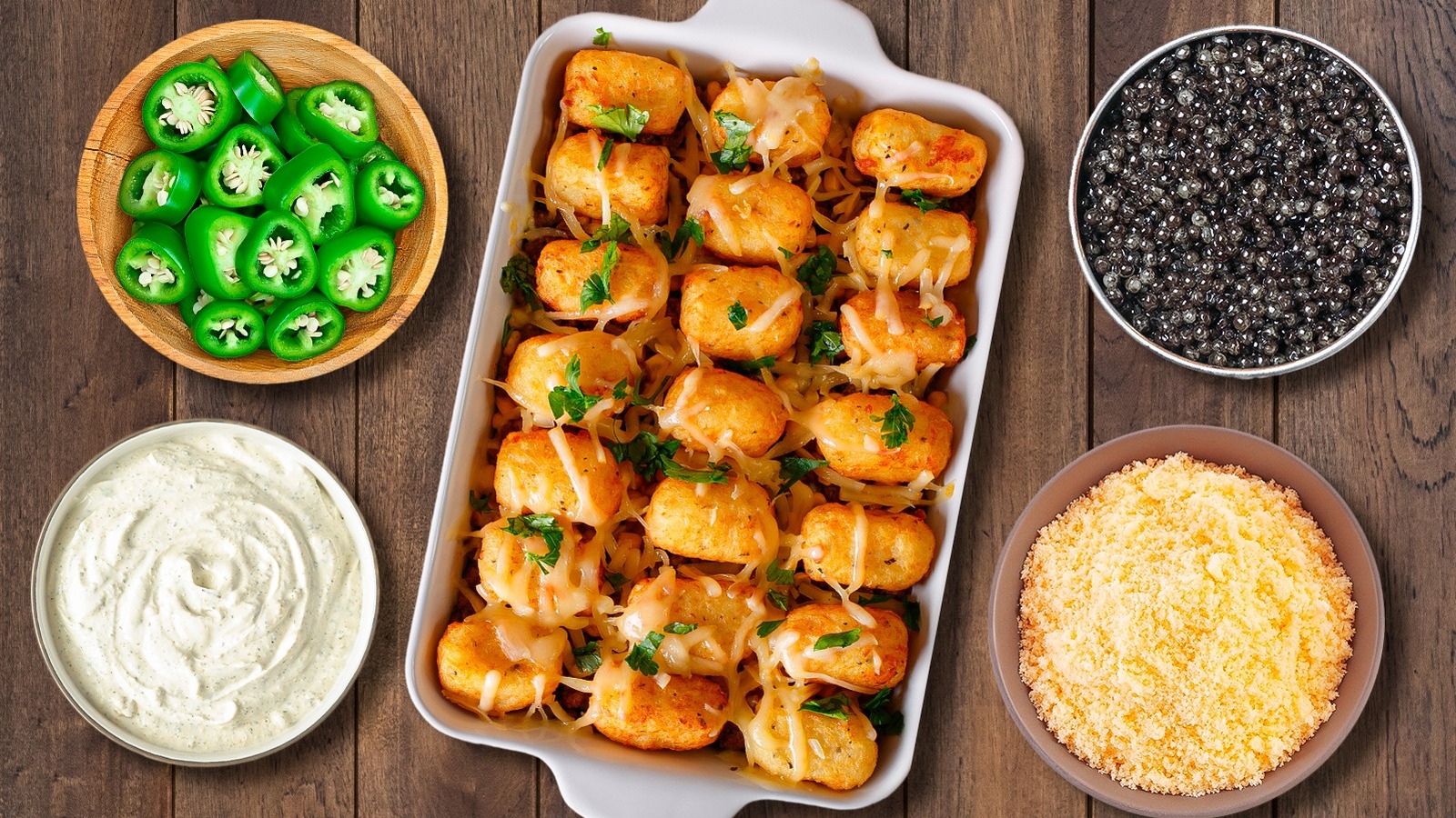 Tater Tot Casseroleをアップグレードする14の材料