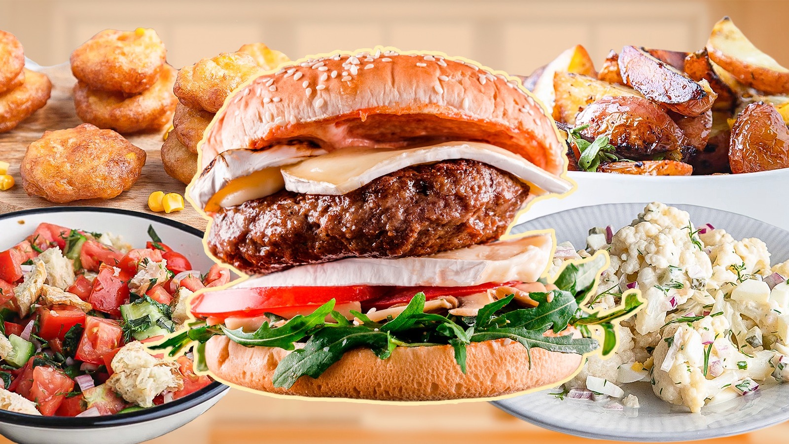 ハンバーガーを添えて30単純においしいおかず