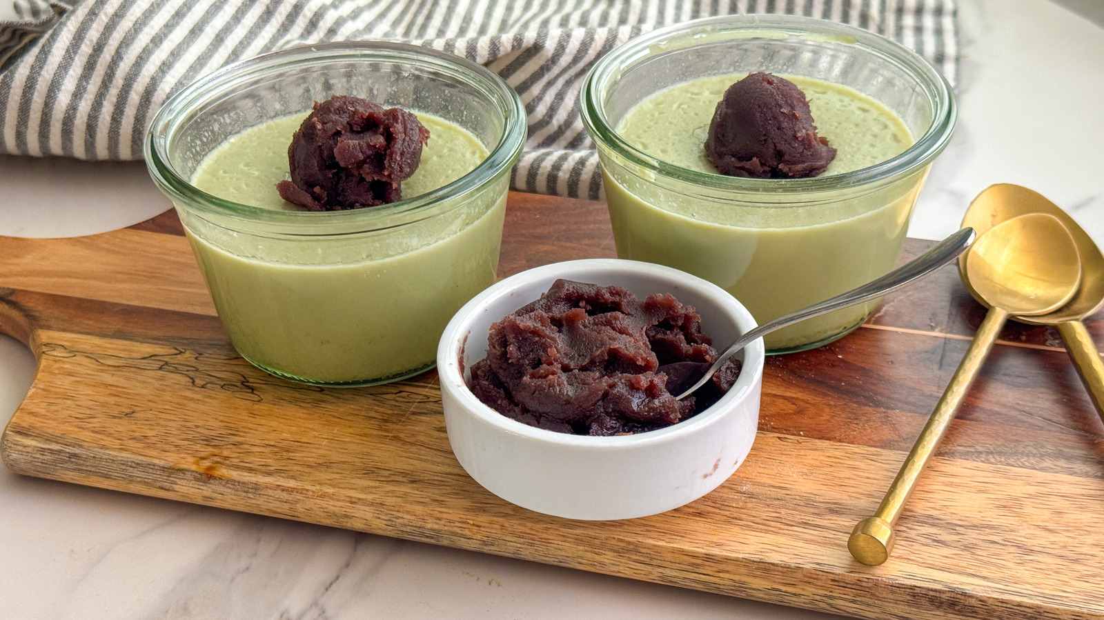 ラテをスキップして、代わりに抹茶プリンを作ります